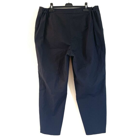 Lafayette 148 New York Cropped Tapered Black Pants Side Elastic Waist - Picture 2 of 15